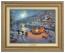 Kinkade Disney Canvas Classics: Mickey and Minnie Christmas Lodge (Classic Antique Gold Frame)