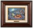 Kinkade Disney Brushworks: Mickey and Minnie Christmas Lodge (Classic Burl Frame)