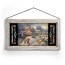 Kinkade Disney Stained Glass Art: Mickey's Victorian Christmas (Whitewash Frame)