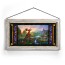 Kinkade Disney Stained Glass Art: Fantasia (Whitewash Frame)