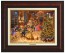 Kinkade Disney Canvas Classics: Beauty and the Beast Christmas Celebration (Classic Burl Frame)