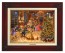 Kinkade Disney Canvas Classics: Beauty and the Beast Christmas Celebration (Classic Brandy Frame)