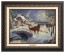 Kinkade Disney Canvas Classics: Mickey and Minnie Evening Sleigh Ride (Classic Aged Bronze Frame)