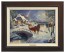 Kinkade Disney Canvas Classics: Mickey and Minnie Evening Sleigh Ride (Classic Espresso Frame)