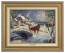 Kinkade Disney Canvas Classics: Mickey and Minnie Evening Sleigh Ride (Classic Antique Gold Frame)