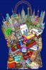 Hey Girlfriend, Let's Go Shopping by Charles Fazzino (Blue)