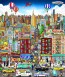 Schmoozing With Chutzpahon the Lower East Side by Charles Fazzino