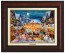 Kinkade Disney Canvas Classics: Mickey and Minnie Christmas Market (Classic Burl Frame)