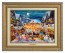 Kinkade Disney Canvas Classics: Mickey and Minnie Christmas Market (Classic Antique Gold Frame)