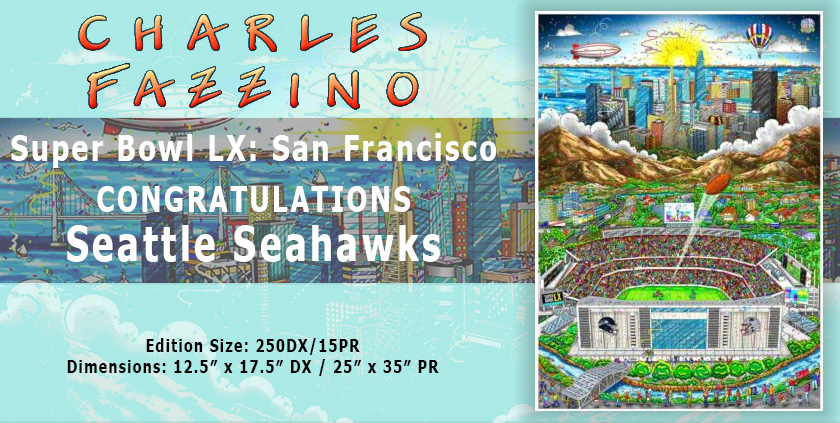 Super Bowl LX: San Francisco by Charles Fazzino